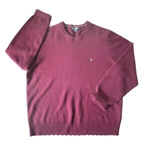 Brooks Brothers Sweater Mens XL Deep Red Fleece Scottish Lambswool Jumper MINT